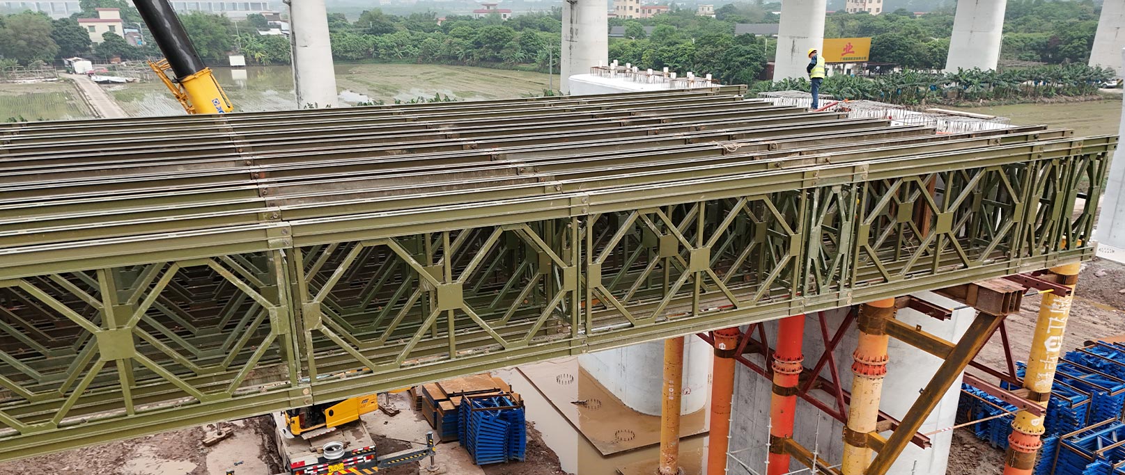 Hezhou Station Extra-Large Bridge på Zhuhai-Zhaoqing højhastighedsjernbanen