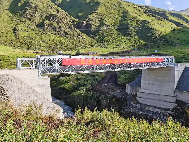 CB 100 Bailey Bridge Dobbeltrækket enkeltlags forstærket galvaniseret Bailey Bridge