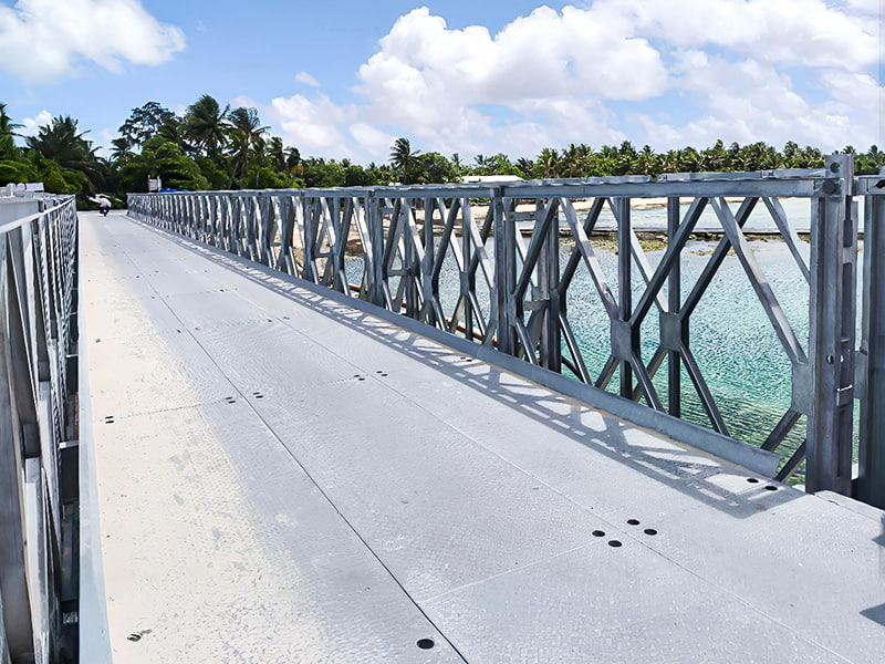 CB 200 Bailey Bridge Dobbeltrækket enkeltlags galvaniseret Bailey Bridge
